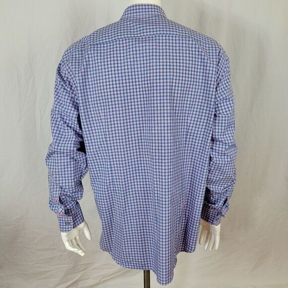 Jeremy Argyle NYC Blue and Pink Plaid Button‎ Down Long Sleeve Shirt Size XXL - Picture 3 of 8